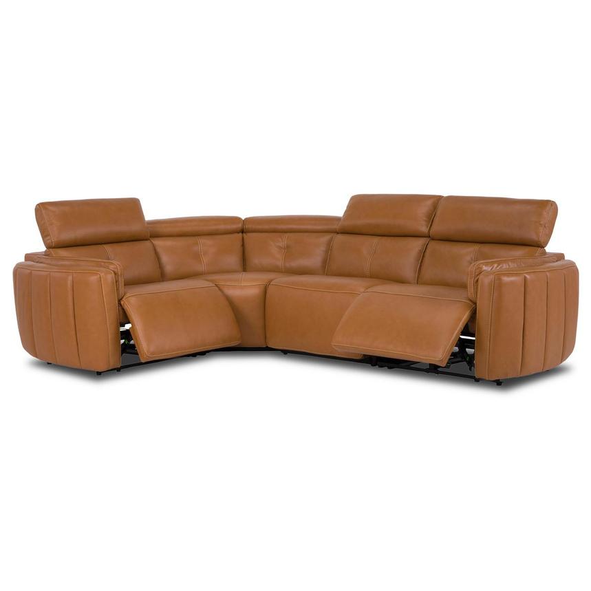 Kamet Tan Leather Power Reclining Sectional with 4PCS/2PWR  alternate image, 2 of 7 images.