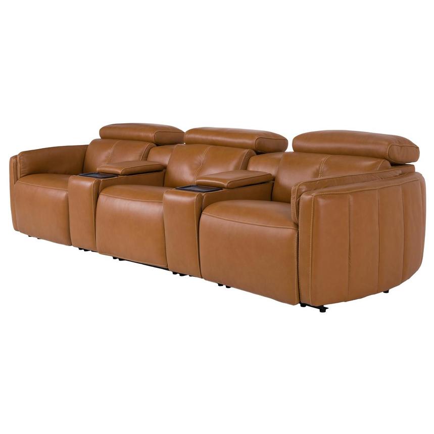 Kamet Tan Home Theater Leather Seating with 5PCS/2PWR  alternate image, 3 of 7 images.