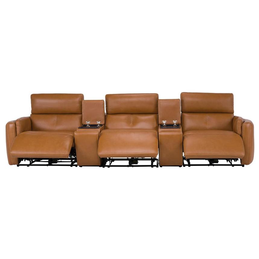 Kamet Tan Home Theater Leather Seating with 5PCS/3PWR  alternate image, 2 of 7 images.