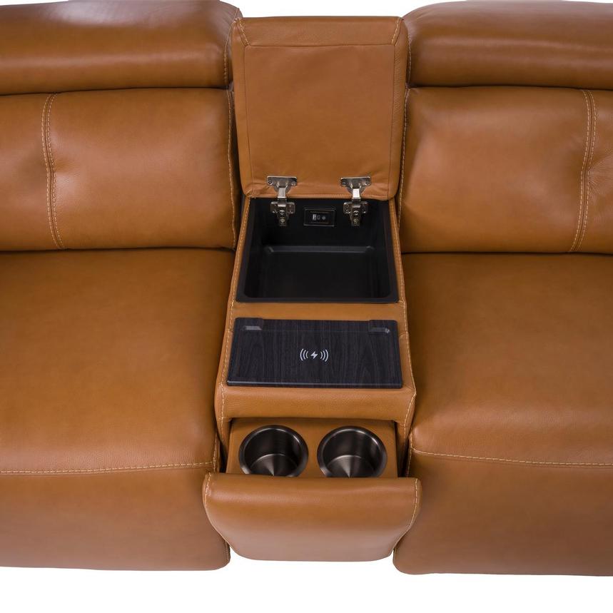 Kamet Tan Leather Power Reclining Sectional with 6PCS/2PWR alternate image, 5 of 8 images.