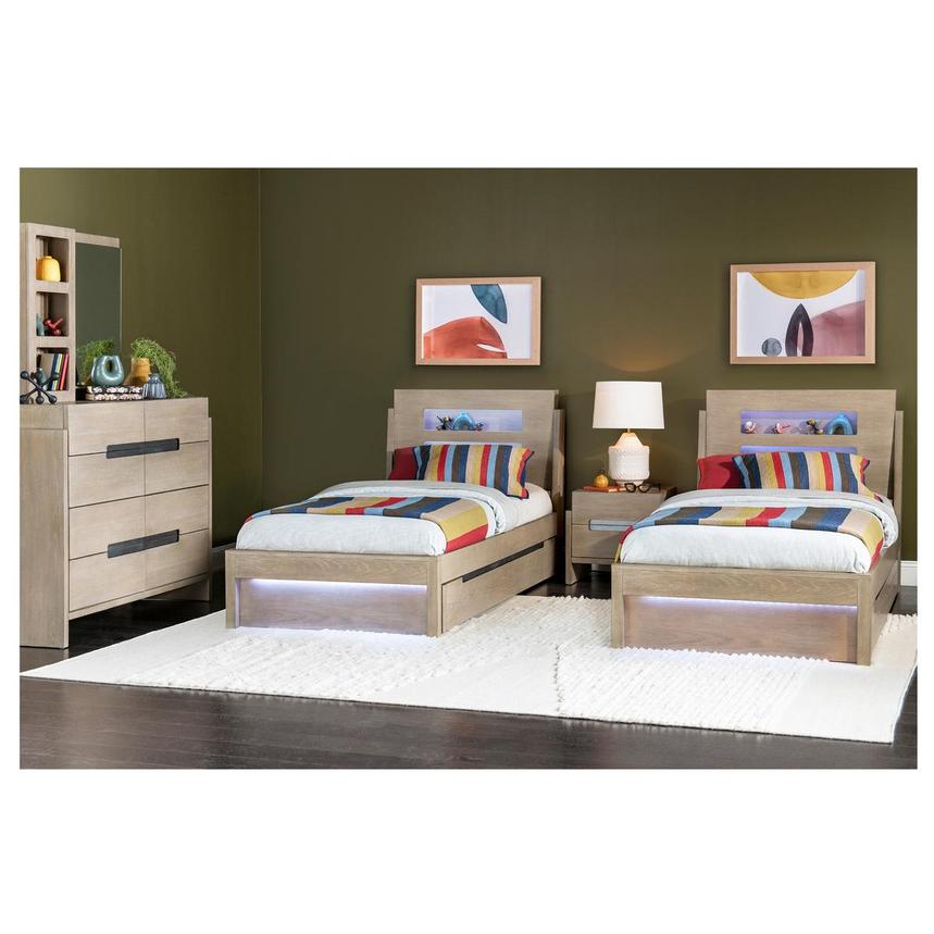 Jodie Twin Panel Bed w/Storage  alternate image, 2 of 7 images.