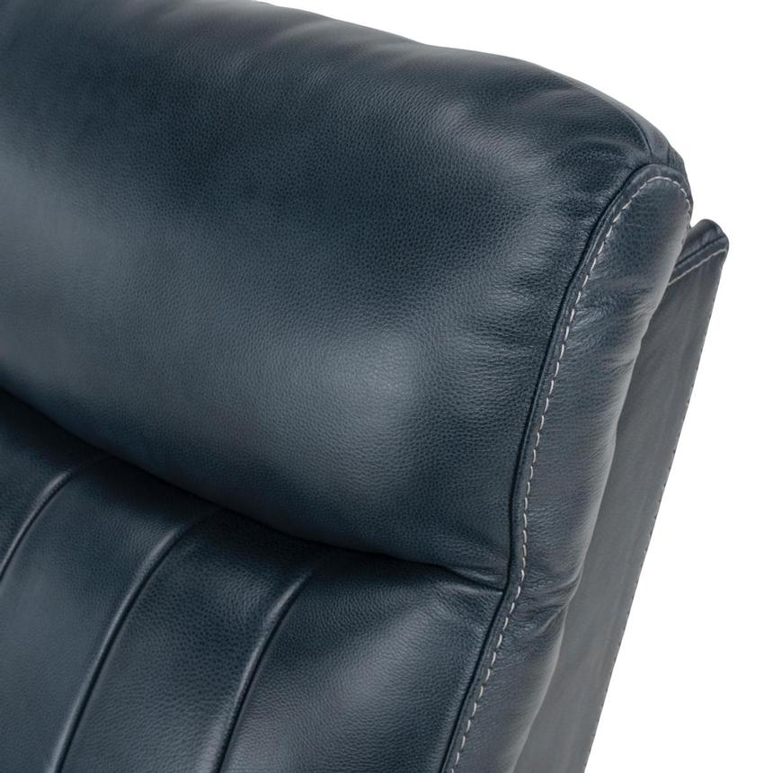 Neptune Blue Leather Power Recliner  alternate image, 7 of 11 images.