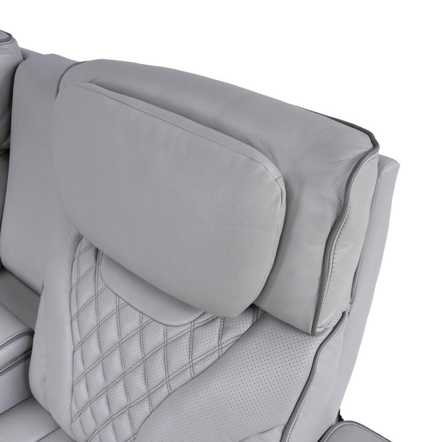 Pummel Gray Leather Corner Sofa  alternate image, 7 of 16 images.