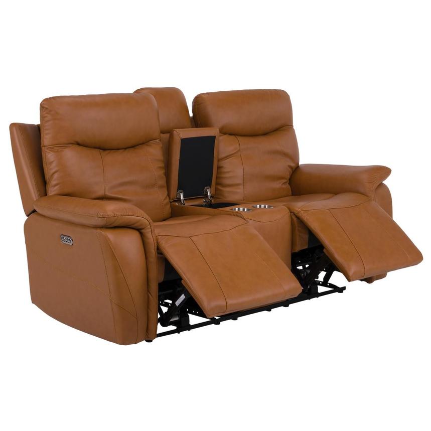 Julian Leather Power Reclining Sofa w/Console  alternate image, 3 of 11 images.