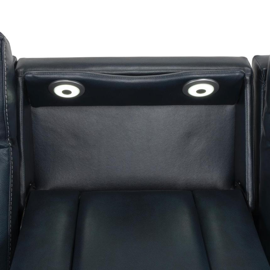 Neptune Blue Leather Power Reclining Sofa alternate image, 8 of 12 images.