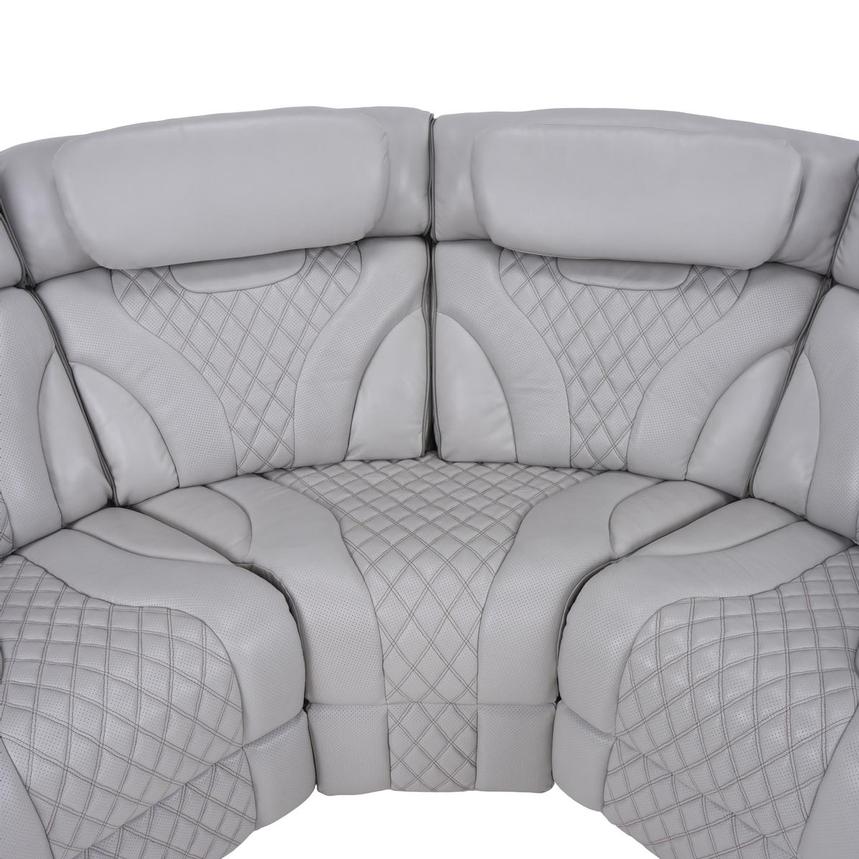 Pummel Gray Leather Corner Sofa alternate image, 6 of 16 images.
