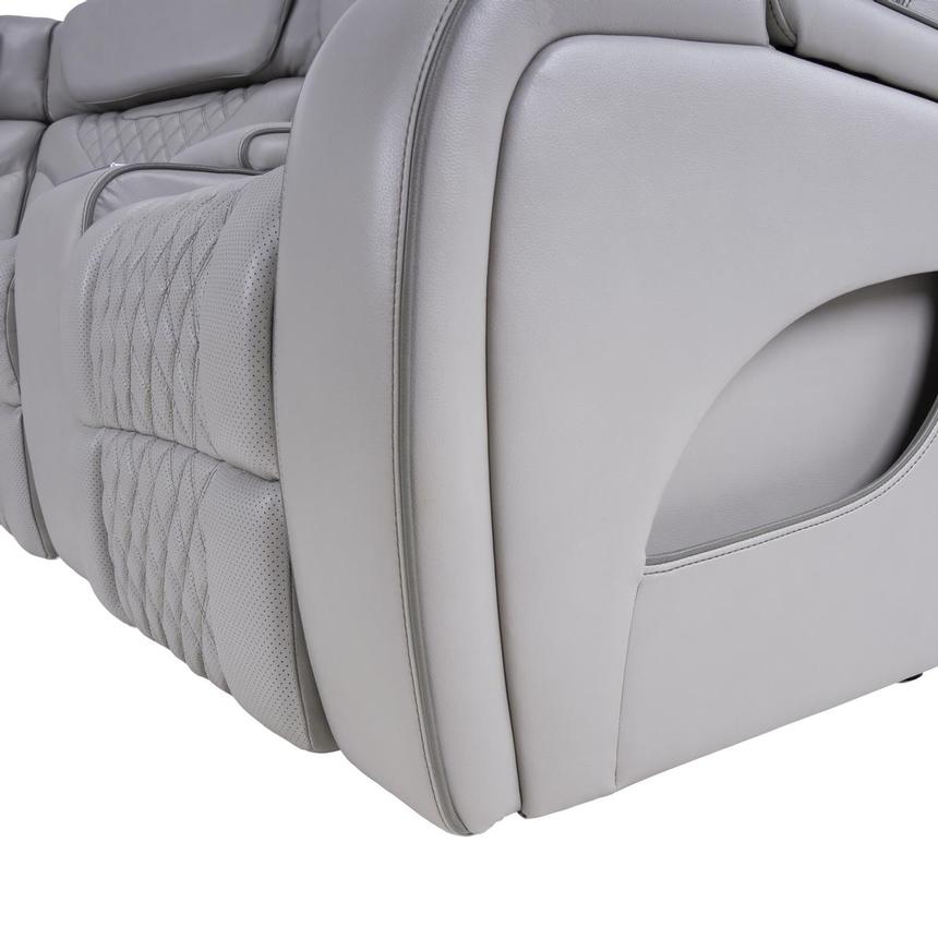 Pummel Gray Leather Corner Sofa alternate image, 16 of 16 images.