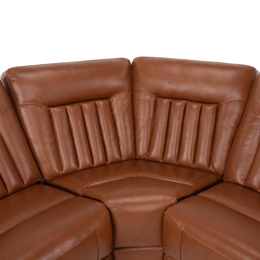 Devin Tan Leather Corner Sofa with 7PCS/3PWR  alternate image, 5 of 13 images.