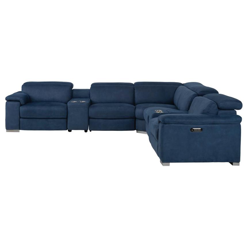 Karly Blue Power Reclining Sectional with 7PCS/3PWR  alternate image, 3 of 10 images.