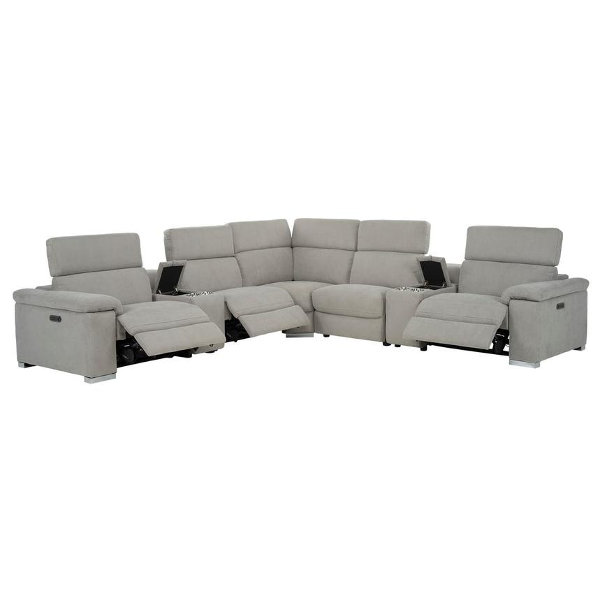Karly Light Gray Power Reclining Sectional with 7PCS/3PWR  alternate image, 3 of 12 images.