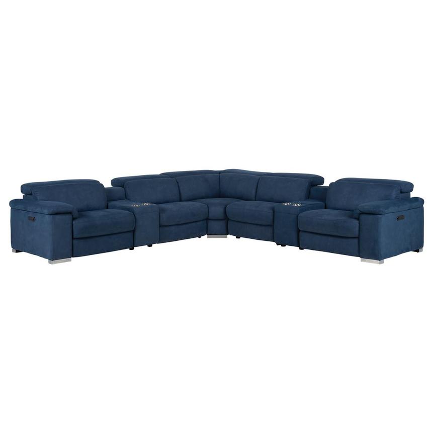 Karly Blue Power Reclining Sectional with 7PCS/3PWR main image, 1 of 10 images.