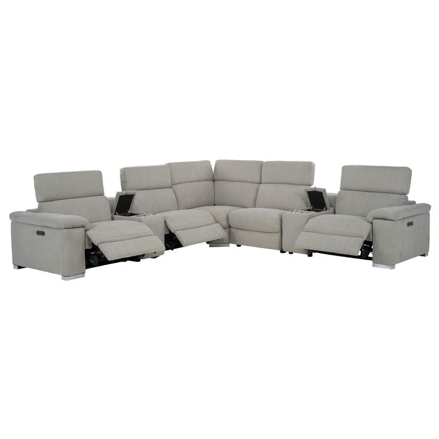 Karly Light Gray Power Reclining Sectional with 7PCS/3PWR alternate image, 3 of 12 images.