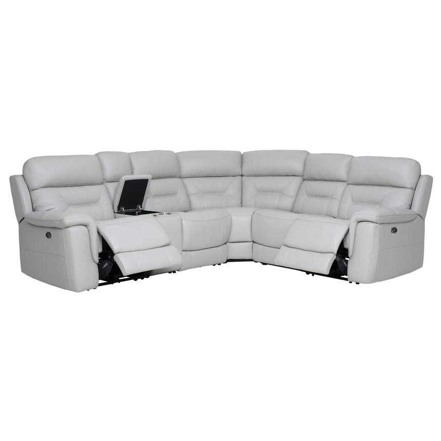 Palmer Leather Power Reclining Sectional with 6PCS/2PWR  alternate image, 2 of 10 images.