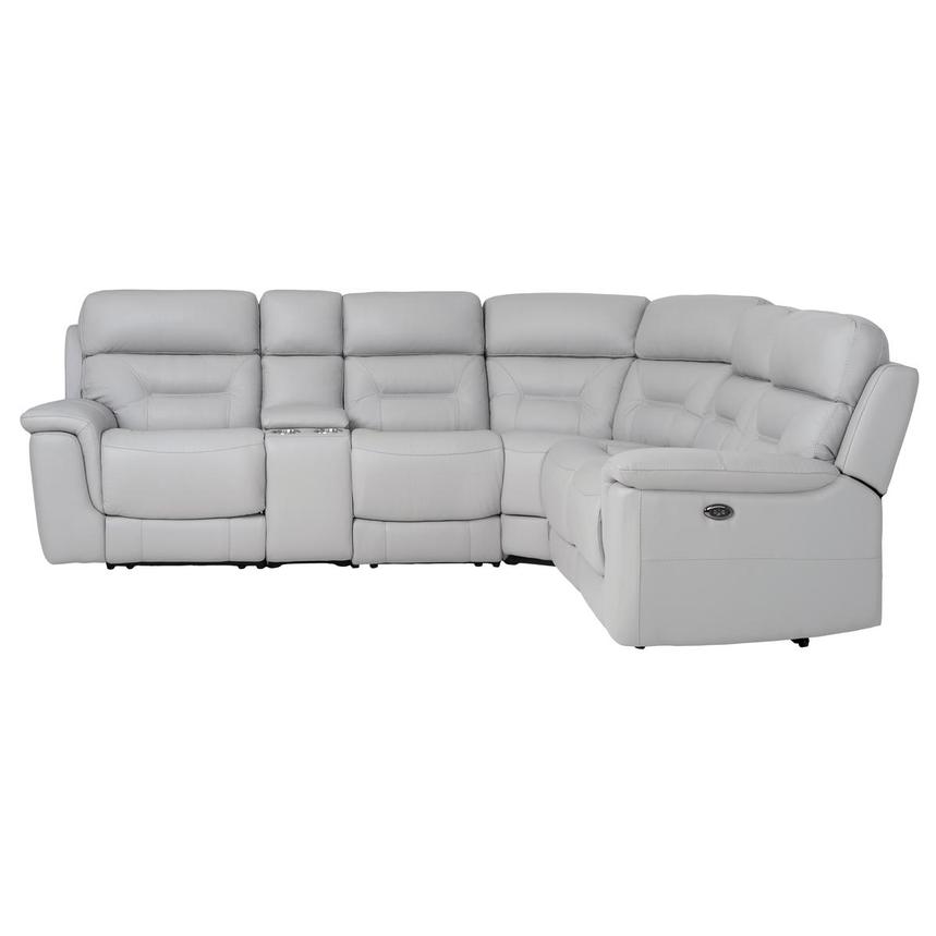 Palmer Leather Power Reclining Sectional with 6PCS/3PWR alternate image, 3 of 10 images.