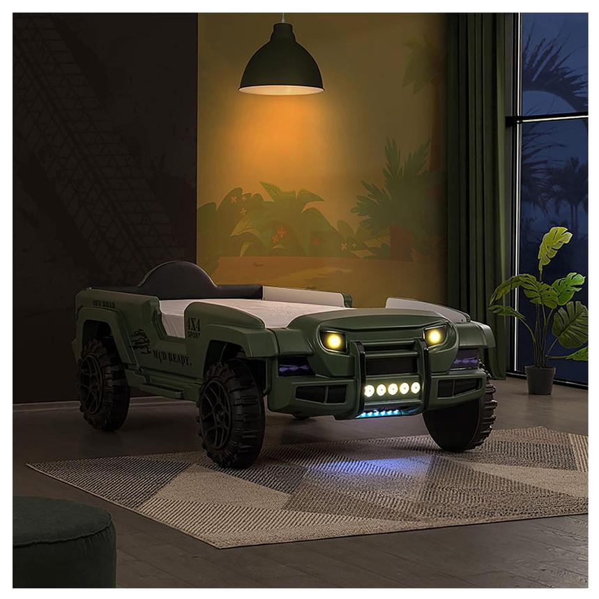 OFF-Road Green Twin Car Bed w/Mattress  alternate image, 3 of 12 images.