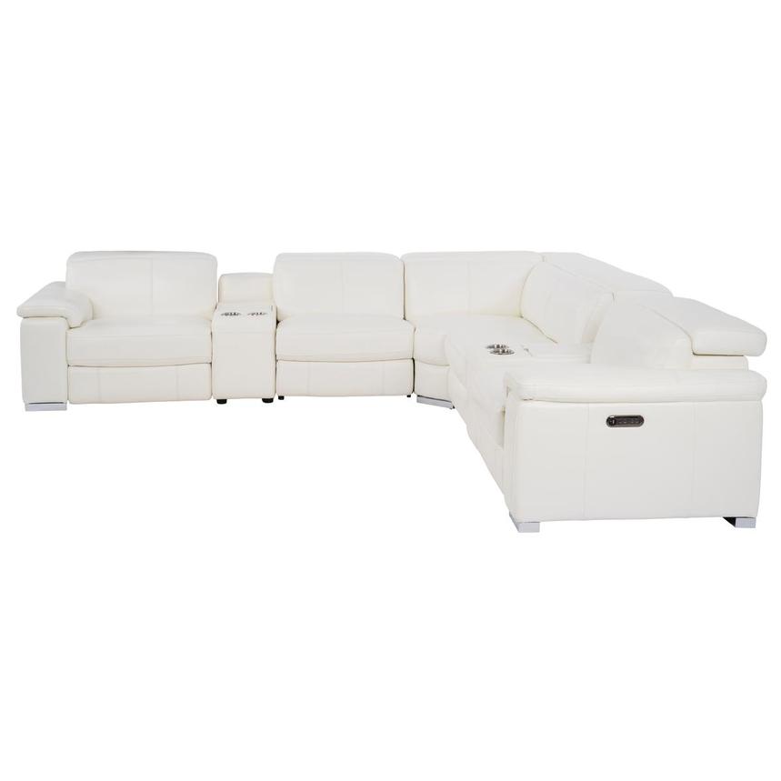 Charlie White Leather Power Reclining Sectional with 7PCS/3PWR  alternate image, 3 of 11 images.