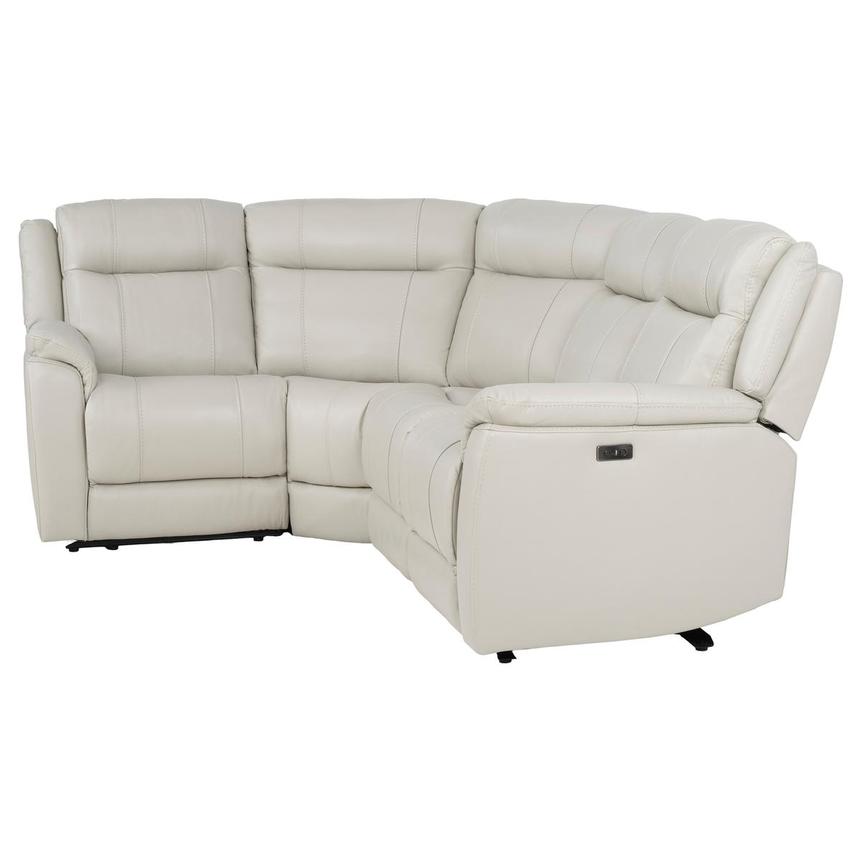 Samuel Light Gray Leather Power Reclining Sectional with 4PCS/2PWR  alternate image, 3 of 8 images.