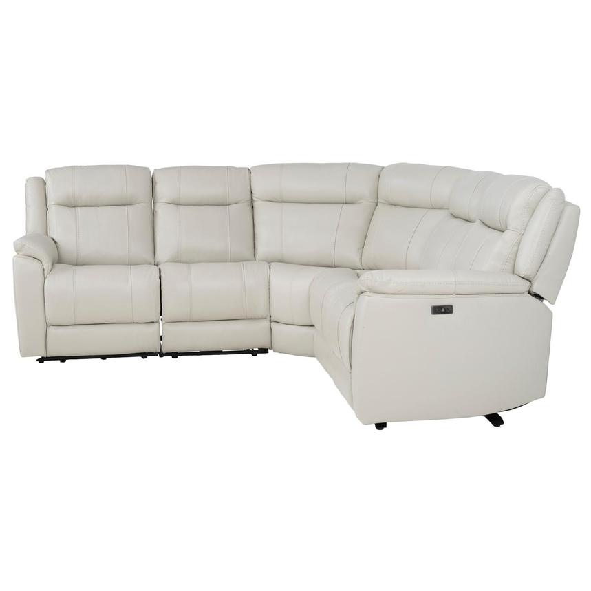 Samuel Light Gray Leather Power Reclining Sectional with 5PCS/2PWR  alternate image, 3 of 8 images.