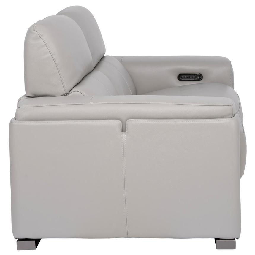 Charlette Silver Leather Power Reclining Loveseat  alternate image, 5 of 12 images.