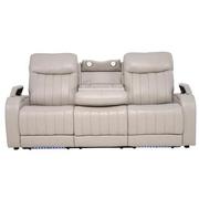 Neptune Gray Leather Power Reclining Sofa  alternate image 1 of 4 images.