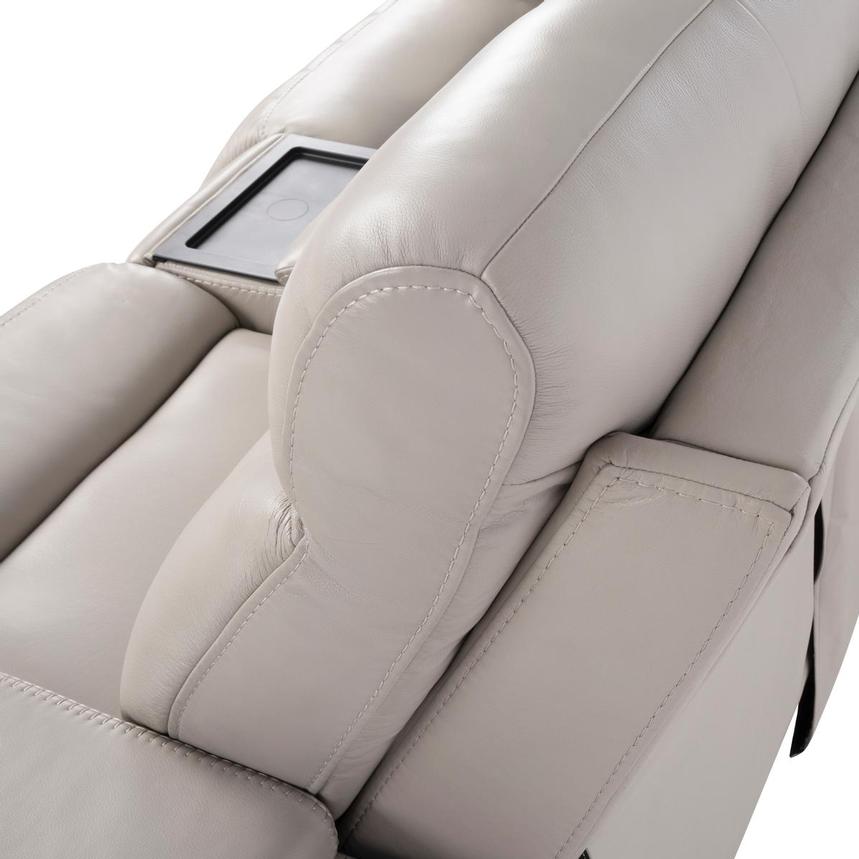 Neptune Gray Leather Power Reclining Sofa w/Console  alternate image, 8 of 17 images.