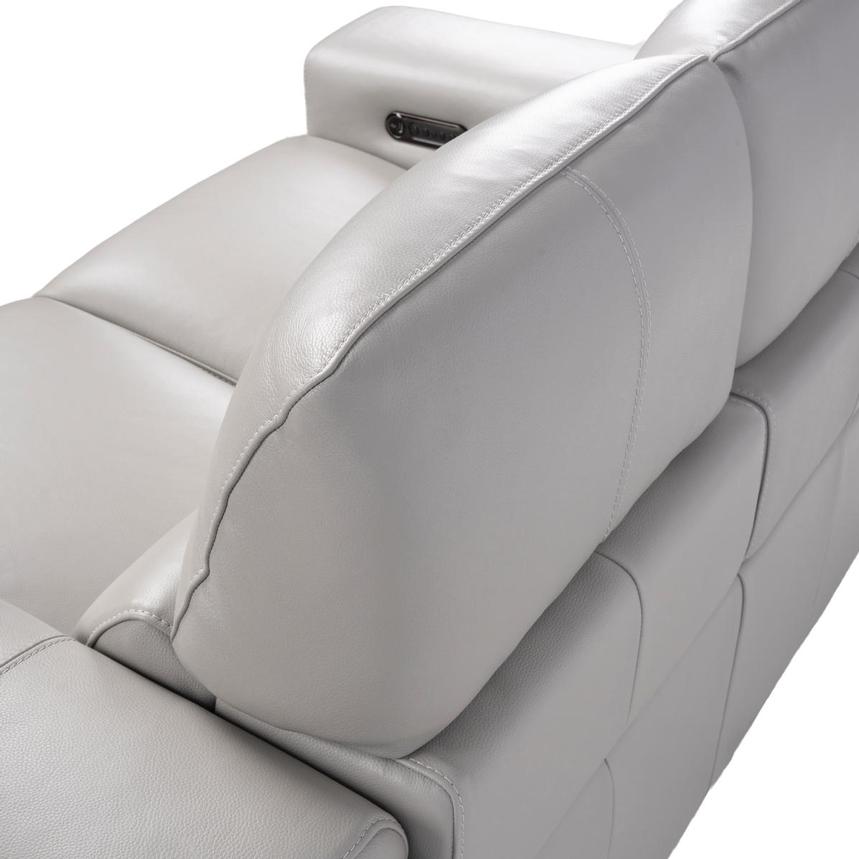 Charlette Silver Leather Power Reclining Sofa alternate image, 8 of 13 images.