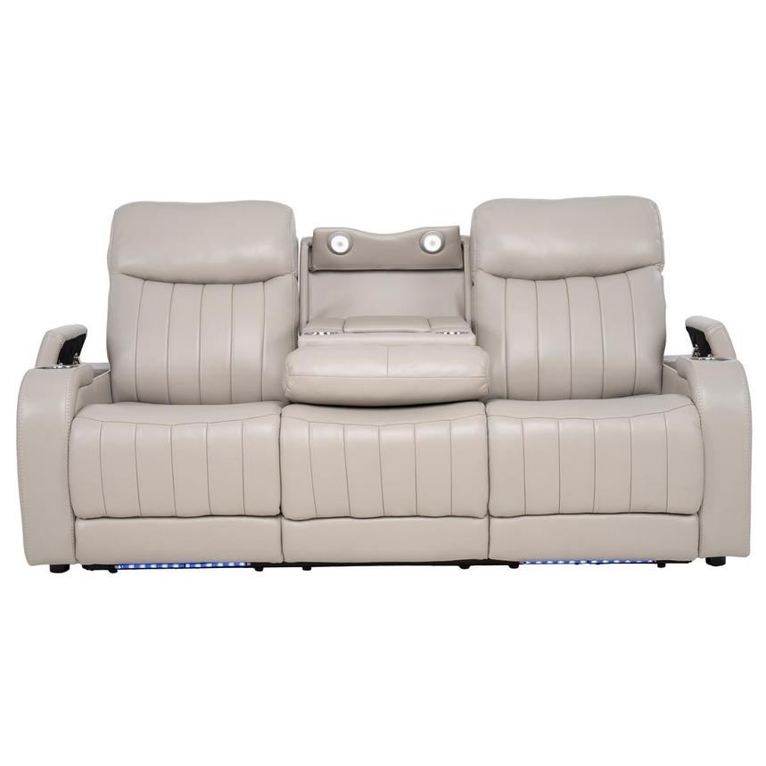 Neptune Gray Leather Power Reclining Sofa  alternate image, 3 of 15 images.