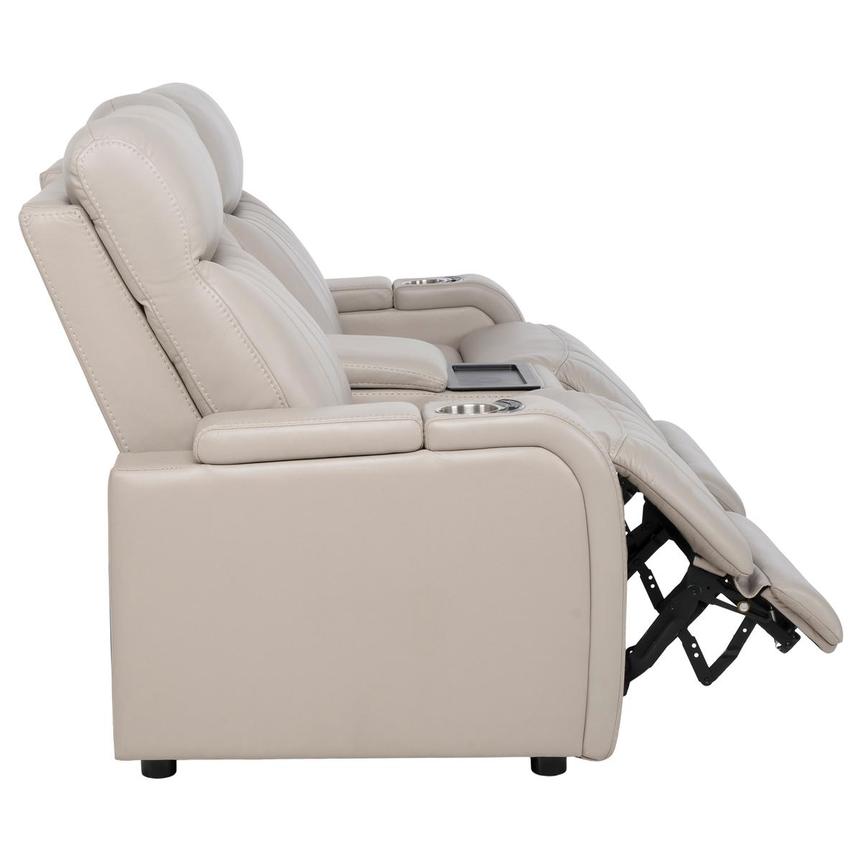 Neptune Gray Leather Power Reclining Sofa w/Console alternate image, 7 of 17 images.