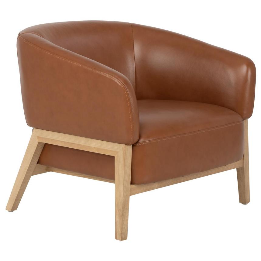 Giada Tan Leather Accent Chair alternate image, 3 of 8 images.