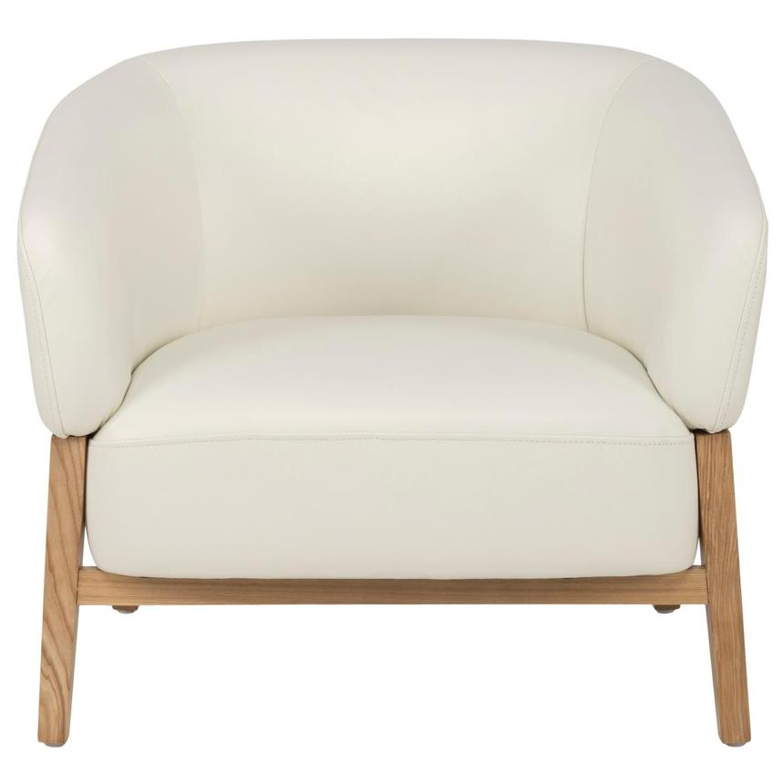 Giada White Leather Accent Chair alternate image, 3 of 10 images.