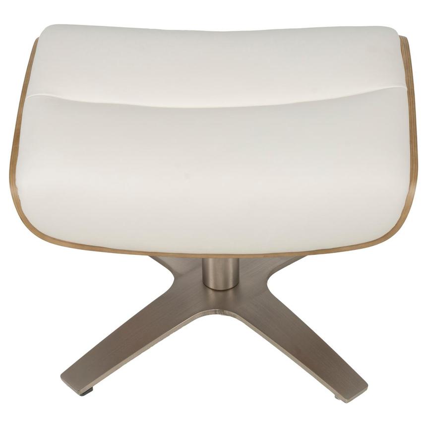 Fabrizio White Leather Ottoman alternate image, 5 of 7 images.