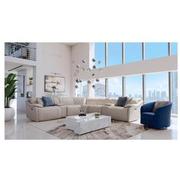 Austin Light Gray Leather Power Reclining Sectional with 6PCS/2PWR  alternate image, 2 of 10 images.