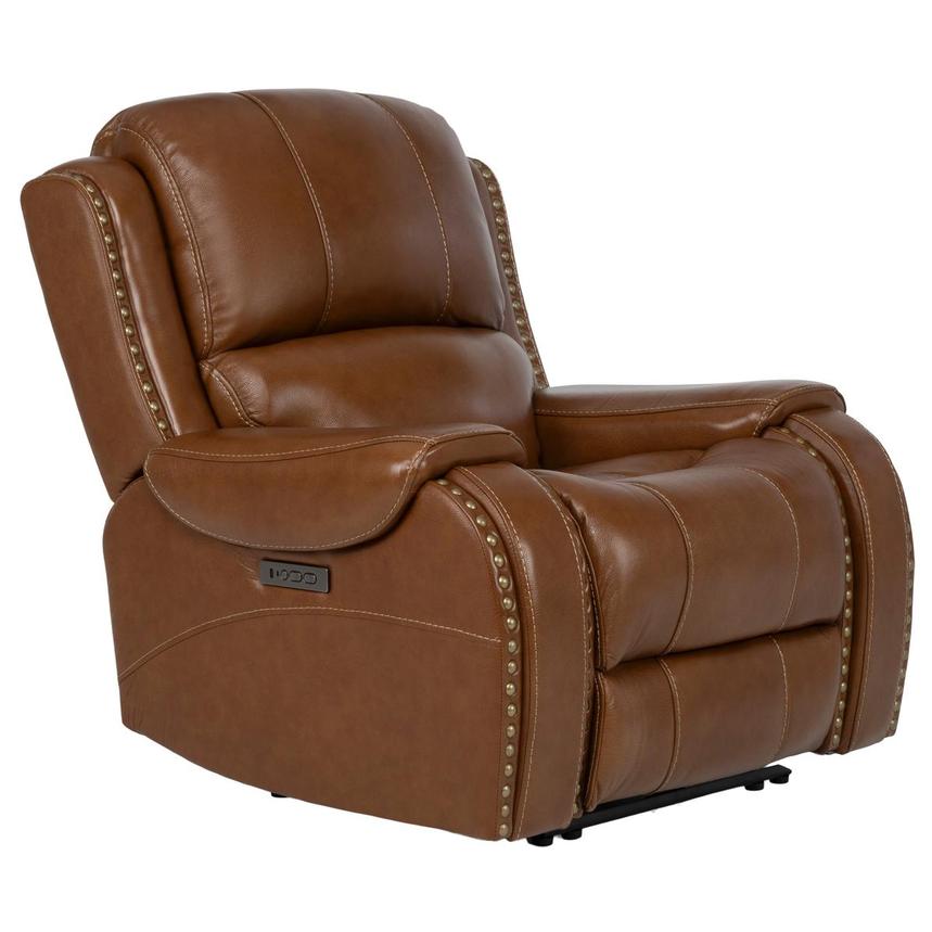 Durham Tan Leather Power Recliner  alternate image, 2 of 11 images.