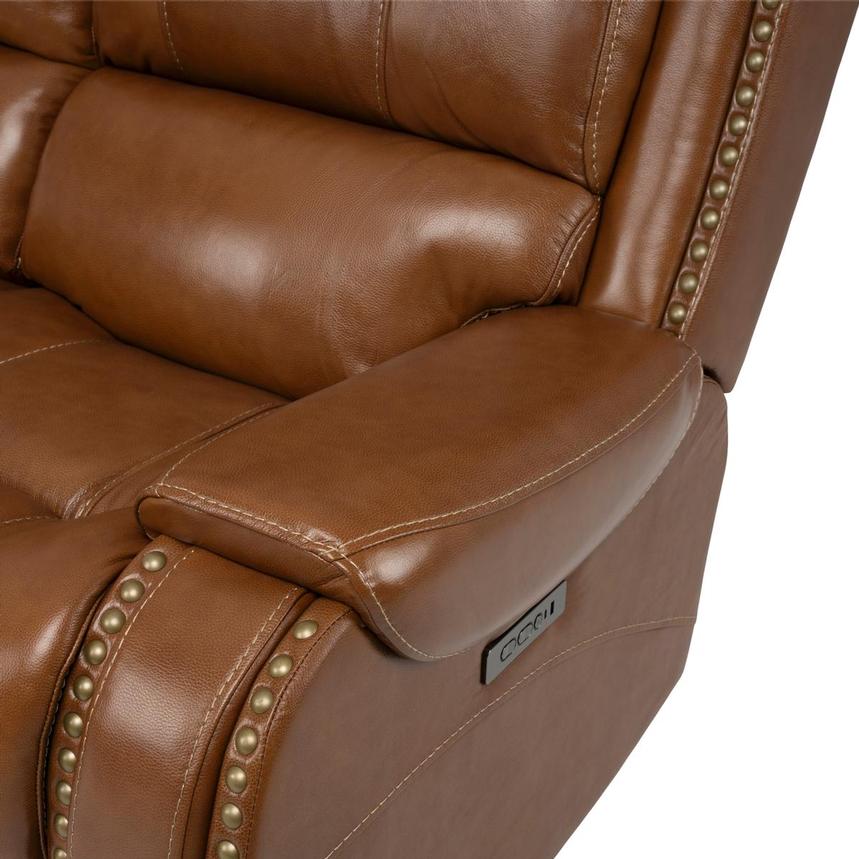 Durham Tan Leather Power Reclining Sofa  alternate image, 7 of 9 images.