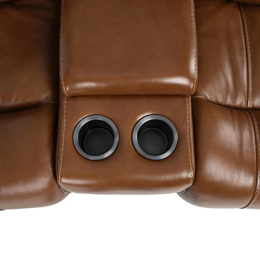 Durham Tan Leather Power Reclining Sofa w/Console alternate image, 8 of 13 images.
