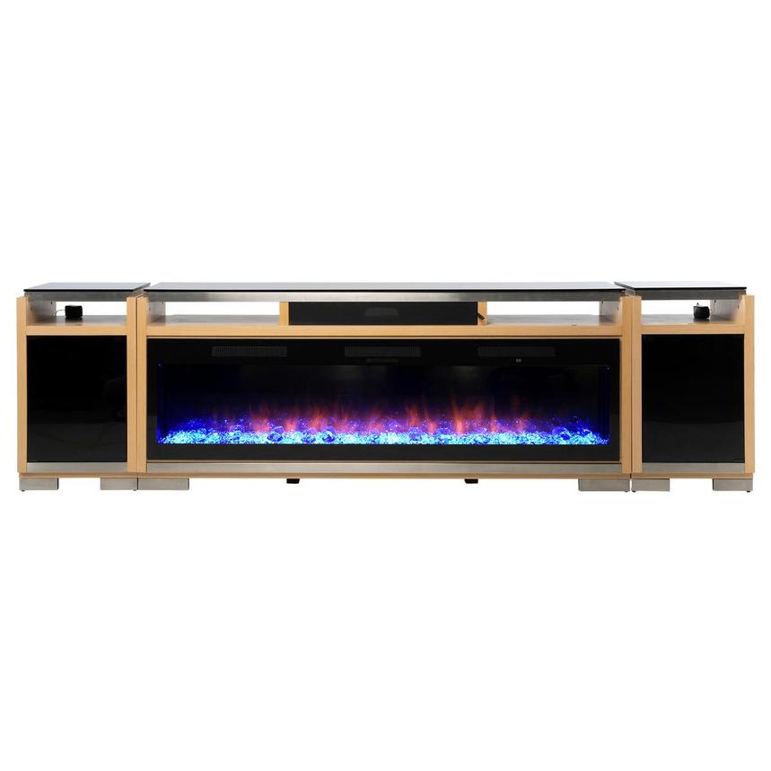 Teire Natural Electric Fireplace w/Cabinets  main image, 1 of 7 images.