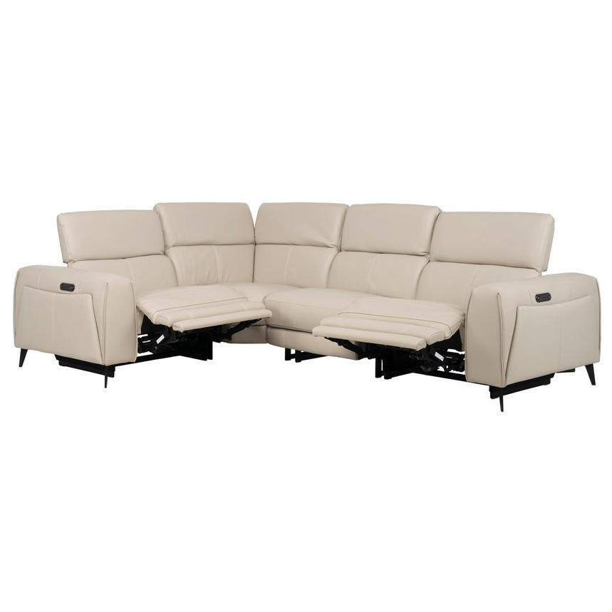 Luke 2.0  Taupe Leather Power Reclining Sectional with 4PCS/2PWR  alternate image, 2 of 9 images.