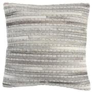 Capri Gray Cowhide Patchwork Accent Pillow  main image, 1 of 3 images.