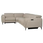 Luke 2.0 Taupe Leather Power Reclining Sectional with 4PCS/2PWR  alternate image, 3 of 8 images.