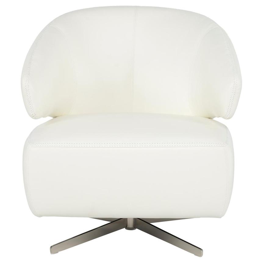 Tivona White Leather Swivel Chair alternate image, 3 of 9 images.
