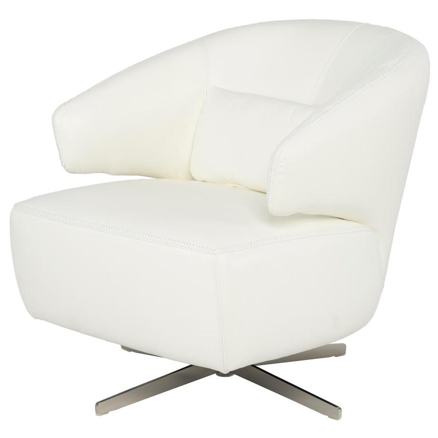 Tivona White Leather Swivel Chair  main image, 1 of 9 images.