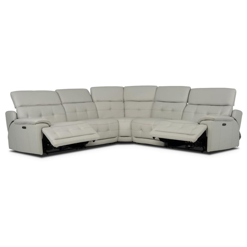 Graystone Leather Power Reclining Sectional with 5PCS/2PWR  alternate image, 2 of 9 images.