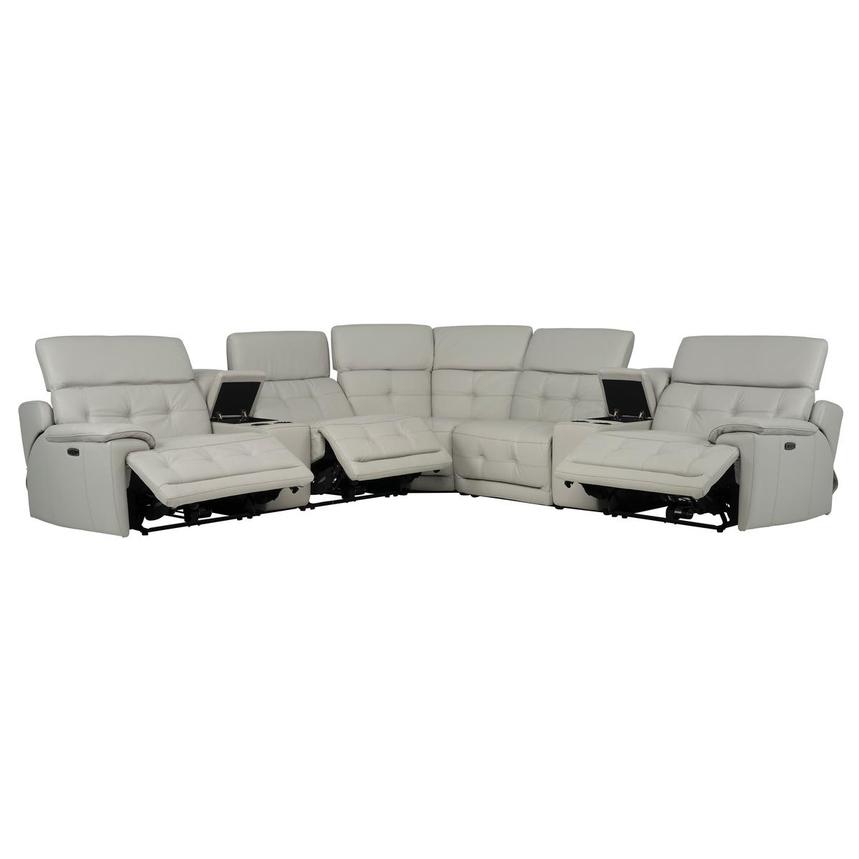 Graystone Leather Power Reclining Sectional with 5PCS/3PWR  alternate image, 2 of 9 images.