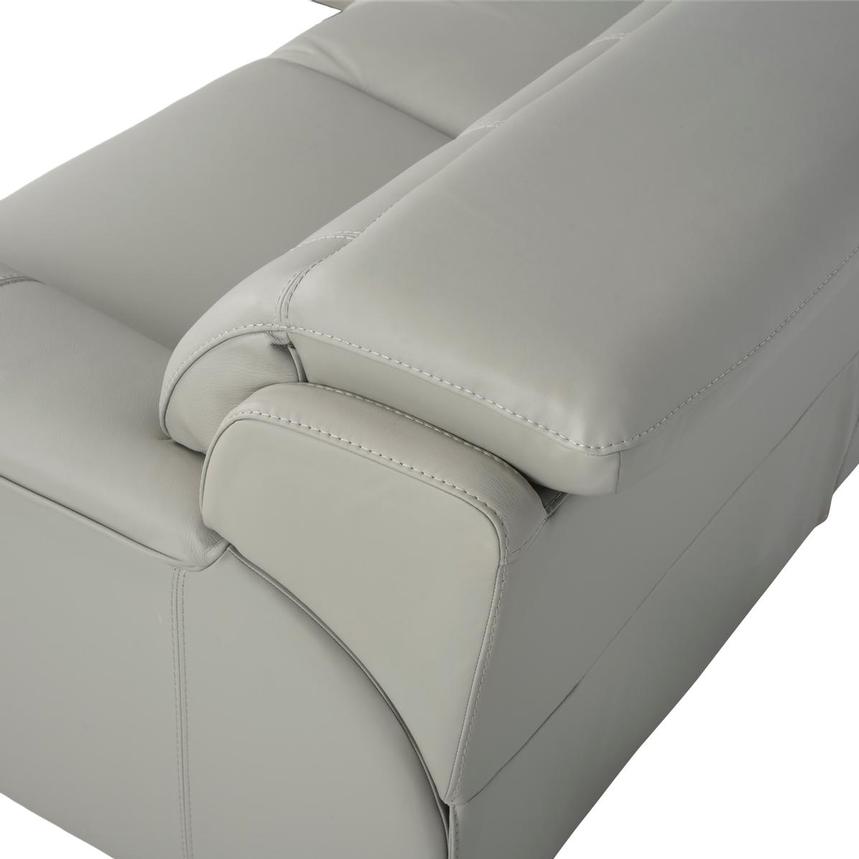 Graystone Gray Leather Power Reclining Sectional with 5PCS/2PWR  alternate image, 5 of 9 images.