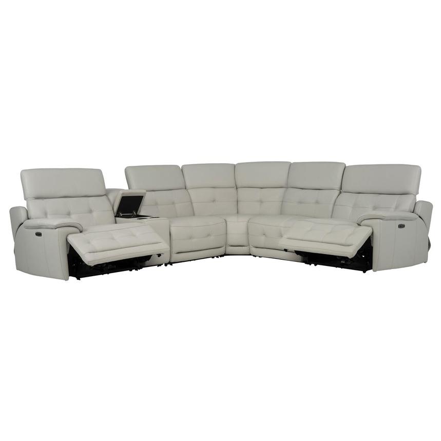 Graystone Leather Power Reclining Sectional with 6PCS/2PWR  alternate image, 2 of 12 images.