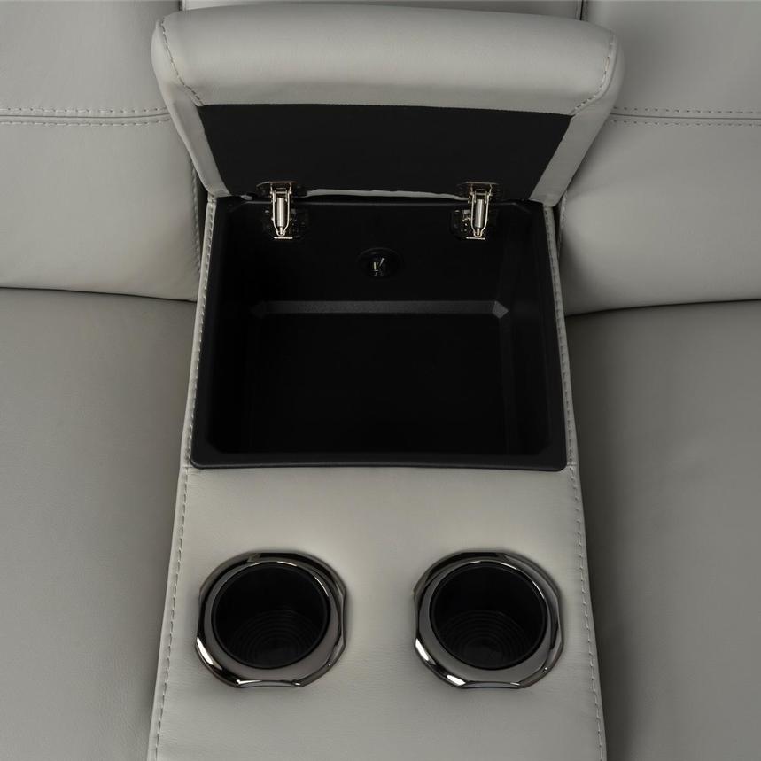 Graystone Gray Leather Power Reclining Sectional with 6PCS/2PWR  alternate image, 8 of 12 images.