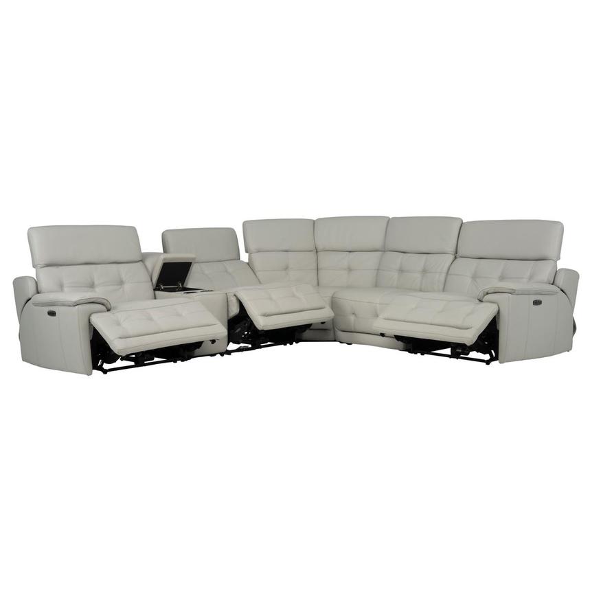 Graystone Leather Power Reclining Sectional with 6PCS/3PWR  alternate image, 2 of 12 images.