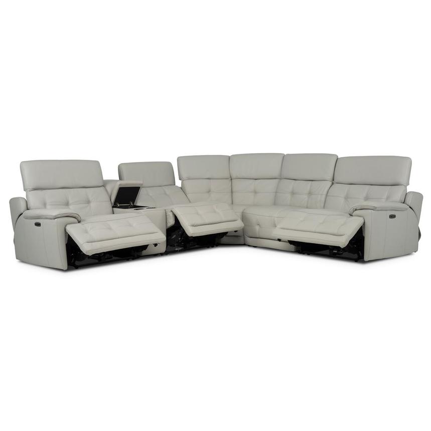 Graystone Leather Power Reclining Sectional with 6PCS/3PWR  alternate image, 2 of 12 images.