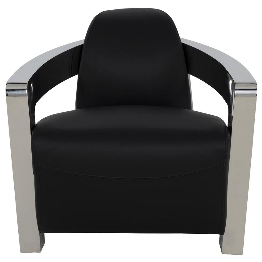 Aviator II Black Leather Accent Chair  alternate image, 2 of 8 images.