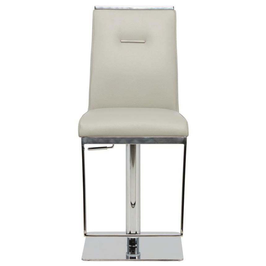 Hyde Light Gray Leather Adjustable Stool  alternate image, 2 of 12 images.